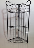 3 Tier black metal Corner Folding 
Stand