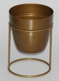 Golden Planter With Stand