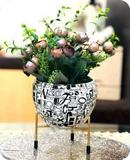 Modern Apple Table top BLACK WHITE Meena Pot Planter