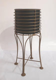 Round Iron Stand With black planter Pot
