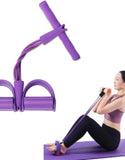 Elastic Pull Rope, 6 Tube Sit-ups Strength Trainer with Foot Pedal