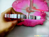 PINK ROSE QUARTZ SEMI PRECIOUS STONE GEODE COASTERS - Set of 6